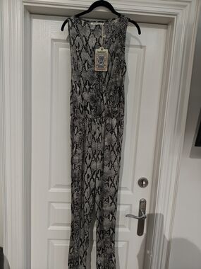 Y2K Vintage Brave Soul Black & White Snake Print Jumpsuit